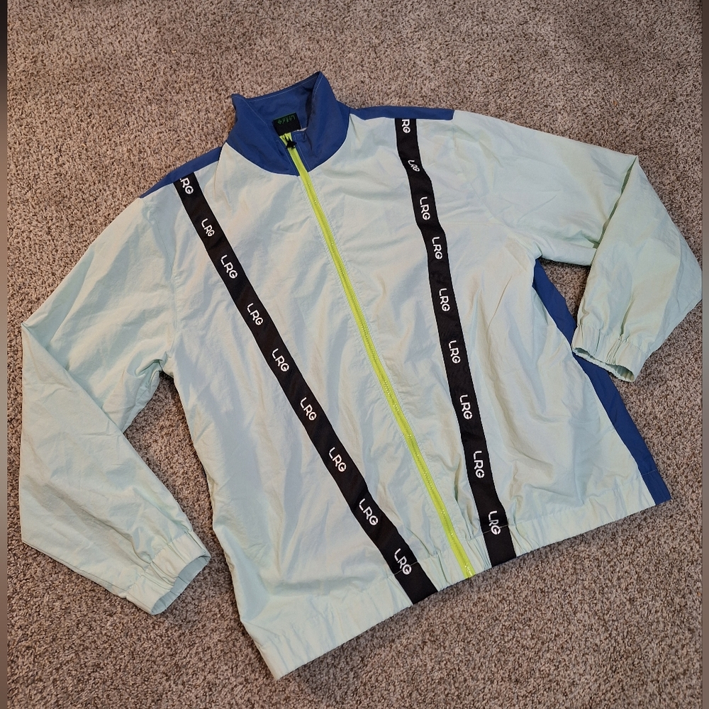 LRG 3X lightweight zip front jacket blue mint color